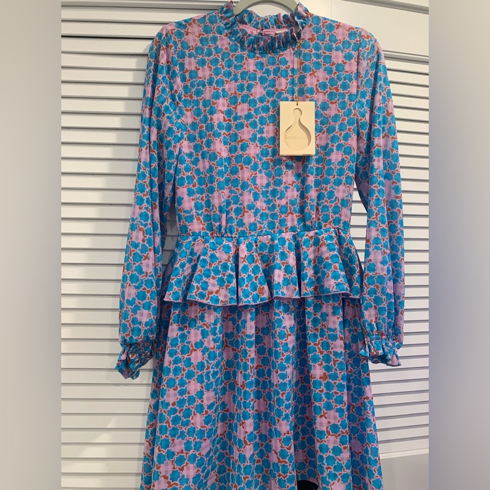 NWT STINE GOYA Christie checkered dress open back weeding guest brunch size XS - Picture 7 of 12